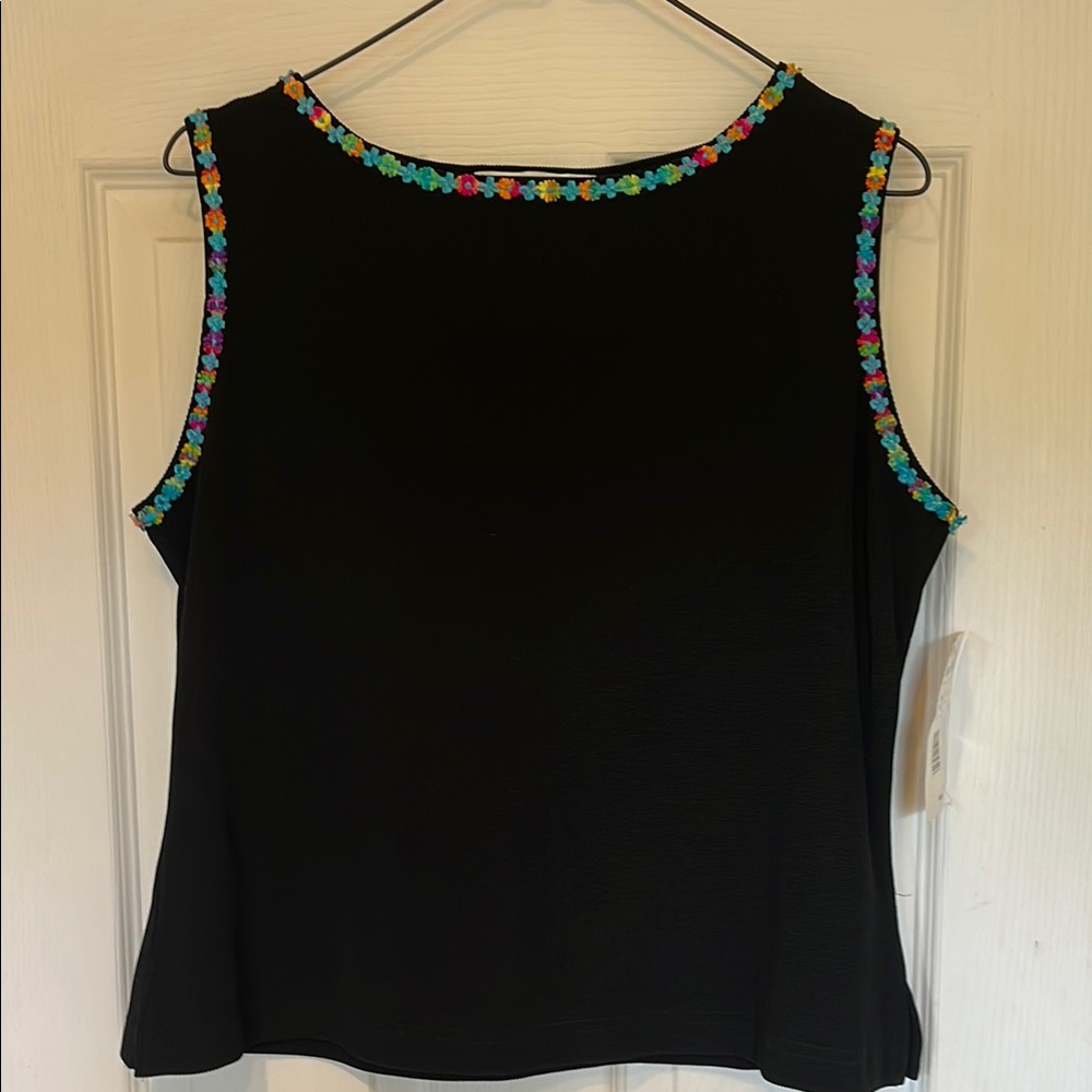 Ronni Nicole Black Embellished Sleeveless Tank Top with Matching Pants